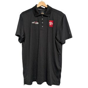 Joe Gibbs Racing Nascar Toyota Black Polo Shirt Embroidered Mens Size L
